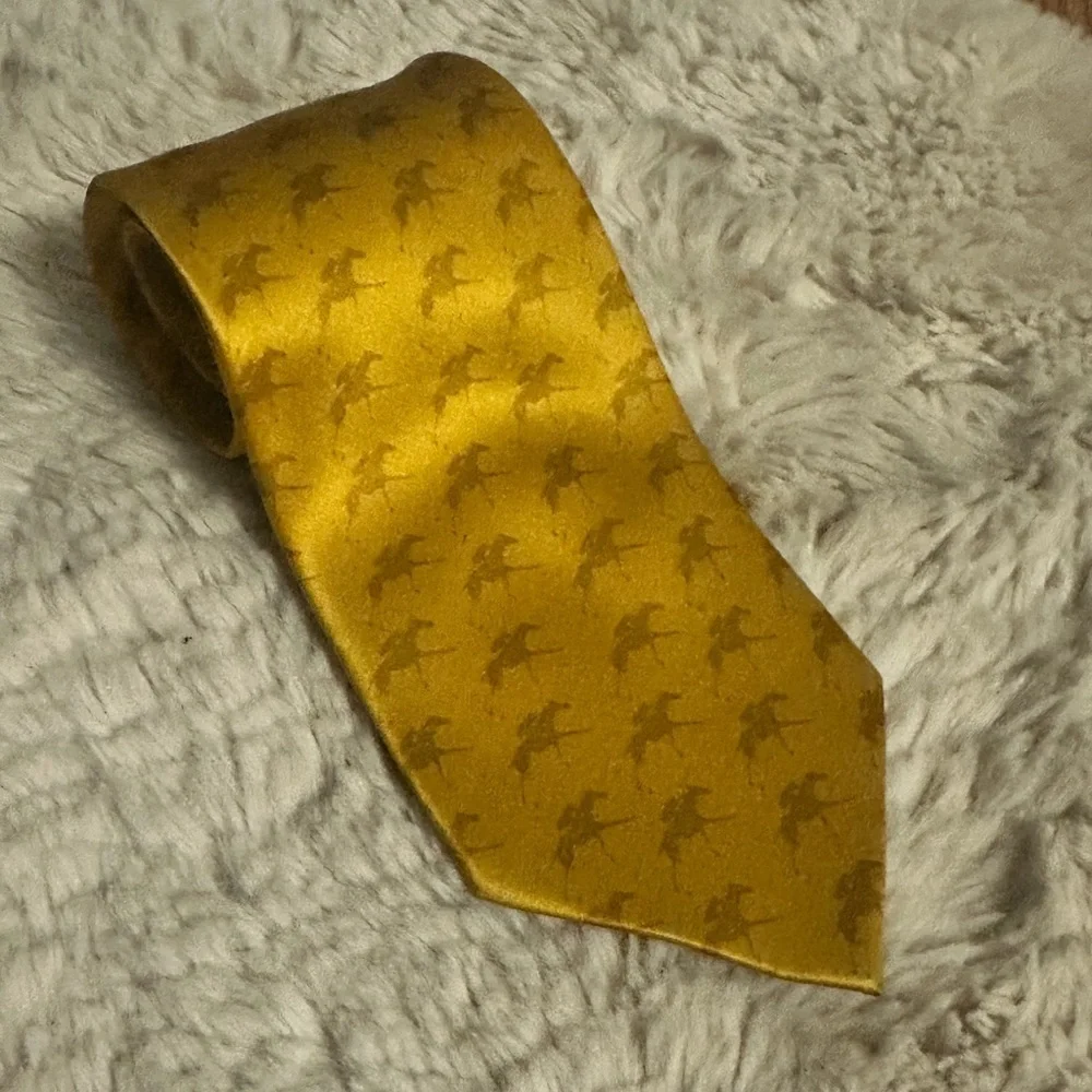 Keeneland Horse Racing Gold Silk Necktie